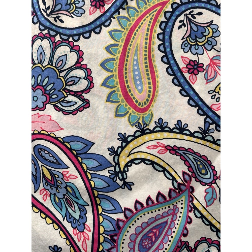 Talbots Classic Cotton White Blossom  Paisley Button Front Shirt‎ Women's Large - Picture 4 of 12
